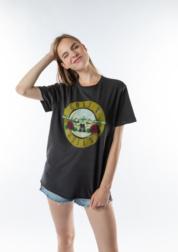 S-XXL gris Amplified-Guns n Roses Drum Logo T-shirt hommes 