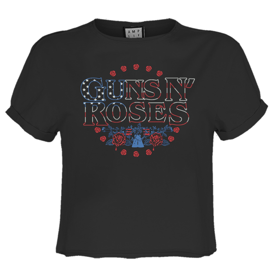 View the Guns N' Roses Stars And Stripes Ladies Crop Top online at Amplified