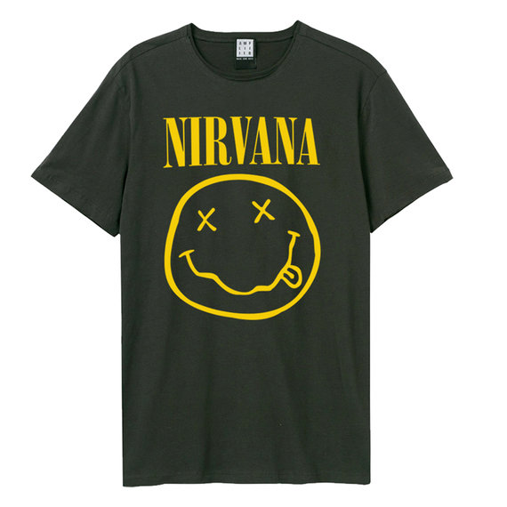 Nirvana Amplified Collection Smiley Kapuzenpullover Charcoal