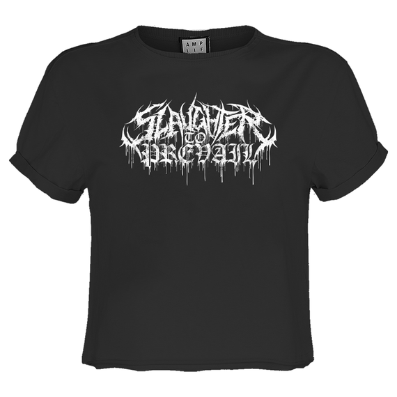 View the Slaughter to Prevail Metal Logo Ladies Crop Top online at Amplified