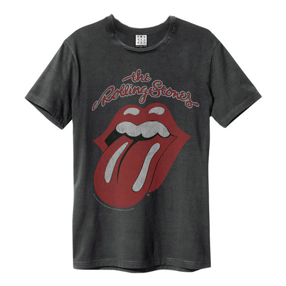 s-xl Amplified-the rolling stones logo t-shirt hommes gris